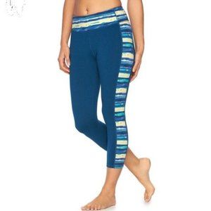 GAIAM Om Charisma yoga capri leggings pants teal